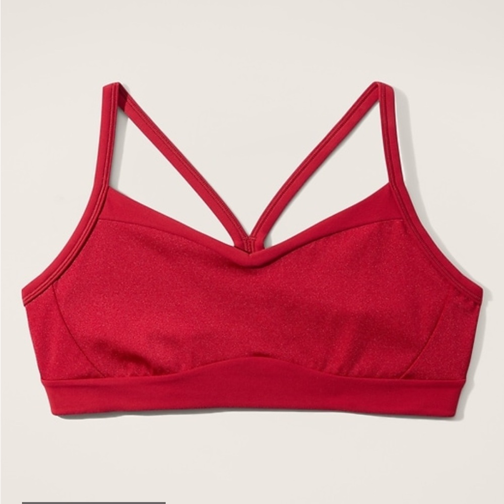 Athleta Vital Sheen Bra Clover Berry Sheen